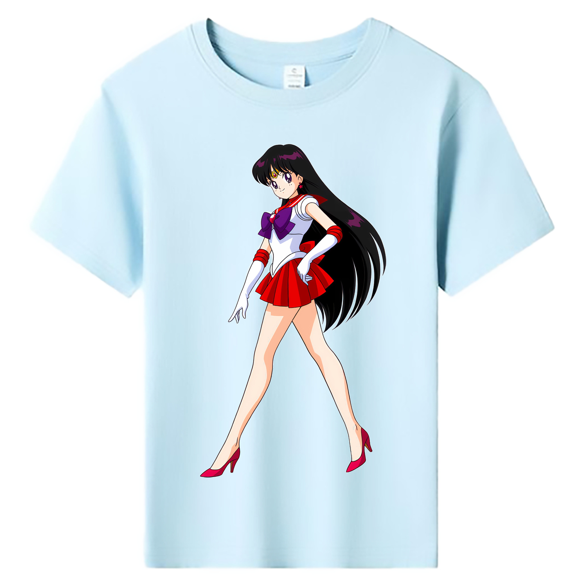 （画像用） 美少女戦士セーラームーン 火野レイ ひの レイ Sailor Moon Hino Rei （セーラーマーズ,Sailor Mars） 綿100％キッズTシャツ（フロントプリント）